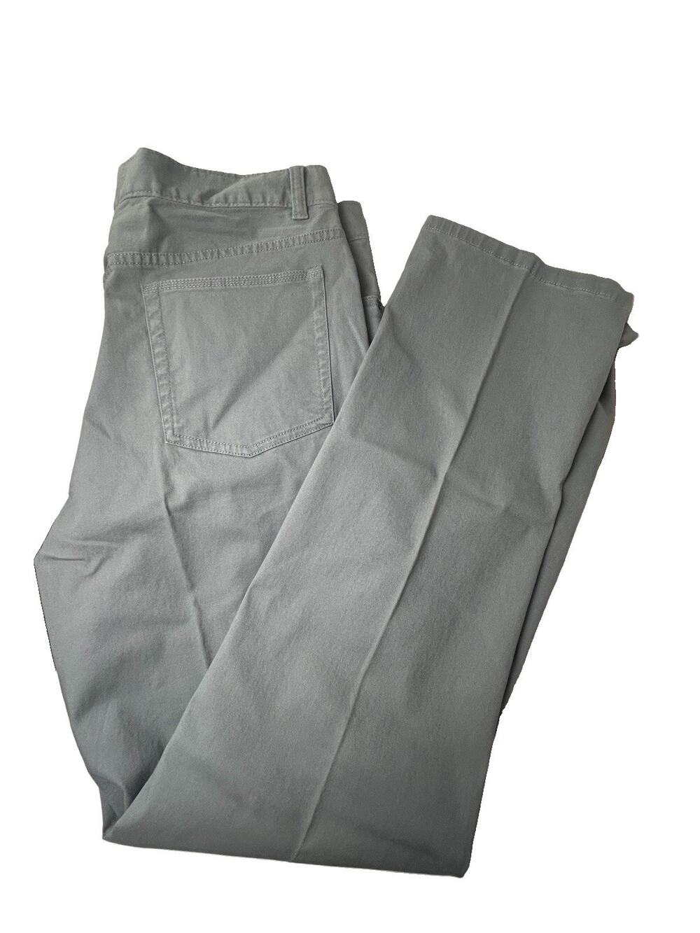 Van Heusen Men’s Flex Stretch Twill Straight Pants Gray 34W Cotton Pockets